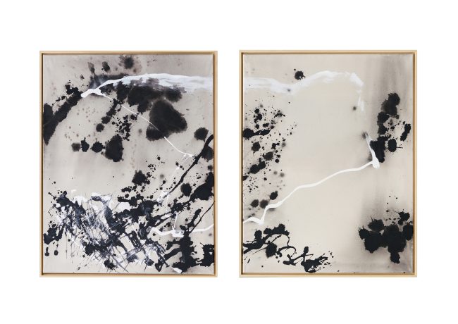 Aufruhr Acryl auf Nessel Diptychon 2020 je 90x70cm low