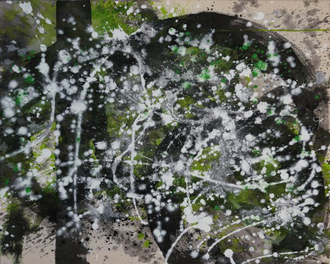 Diffizil Mischtechnik auf Nessel 2020 80x100cm low