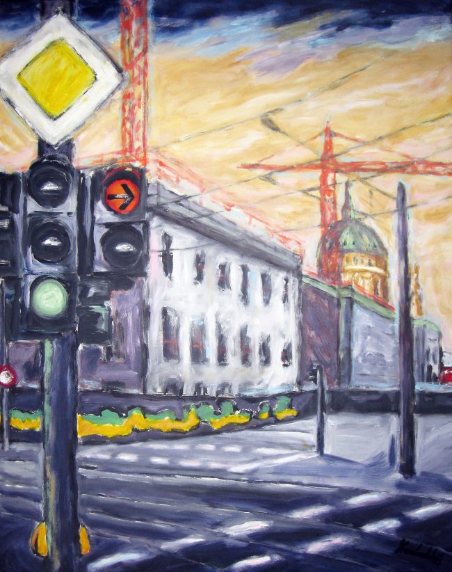 Grün gegen rot (Wiederaufbau des Potsdamer Stadtschlosses)