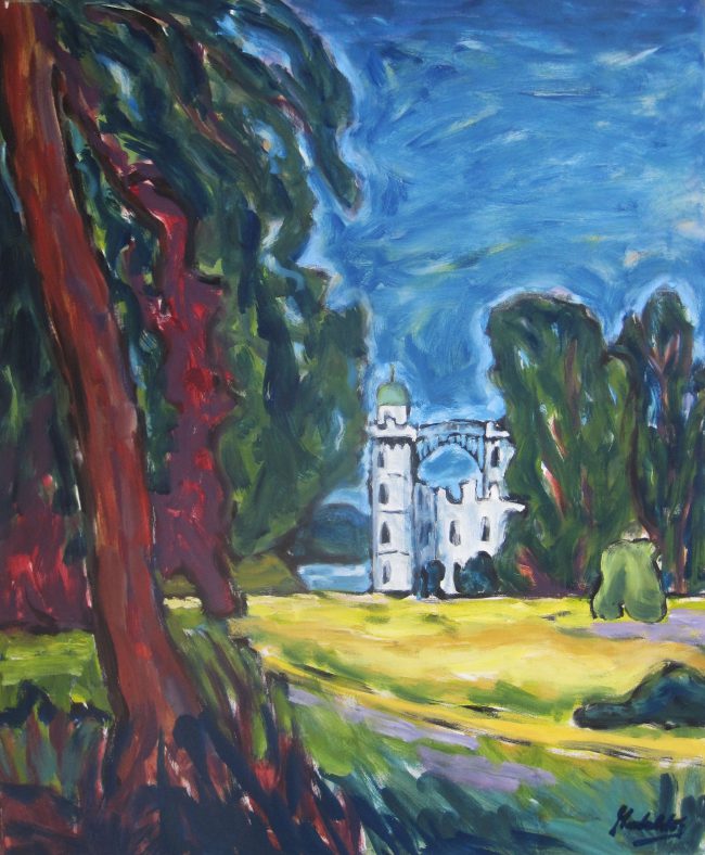 Jenseits der Realität-ein Besuch auf der Pfaueninsel,Öl auf Leinwand, 2012, 90 x 70 cm