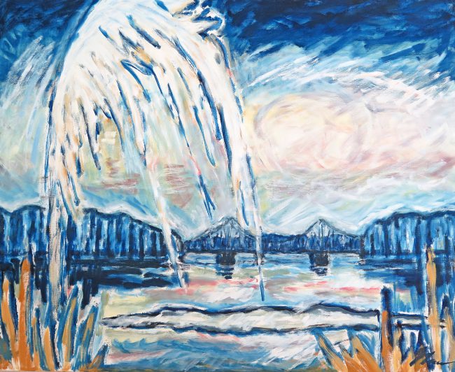 Pücklers Fontäne, Öl auf Leinwand, 2017, 80 100 cm (2)