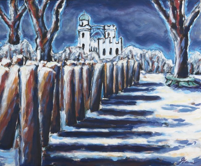 Rosengarten im Winter, Öl auf Leinwand, 2018, 60 x 73 cm