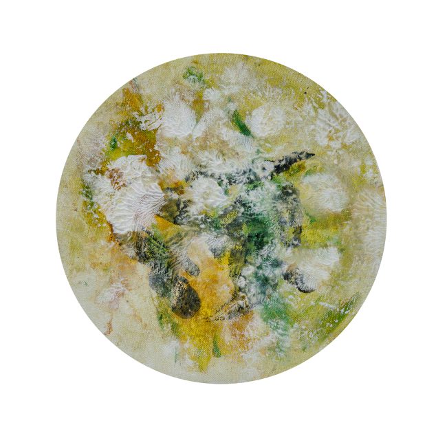 Schwirren und Flirren I Acryl auf Leinwand 2020 Ø30cm low