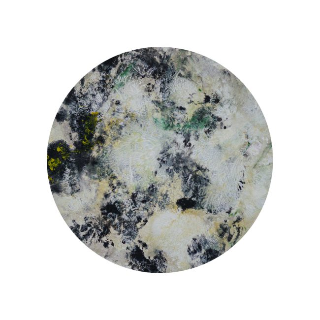 Schwirren und Flirren II Acryl auf Leinwand 2020 Ø30cm low