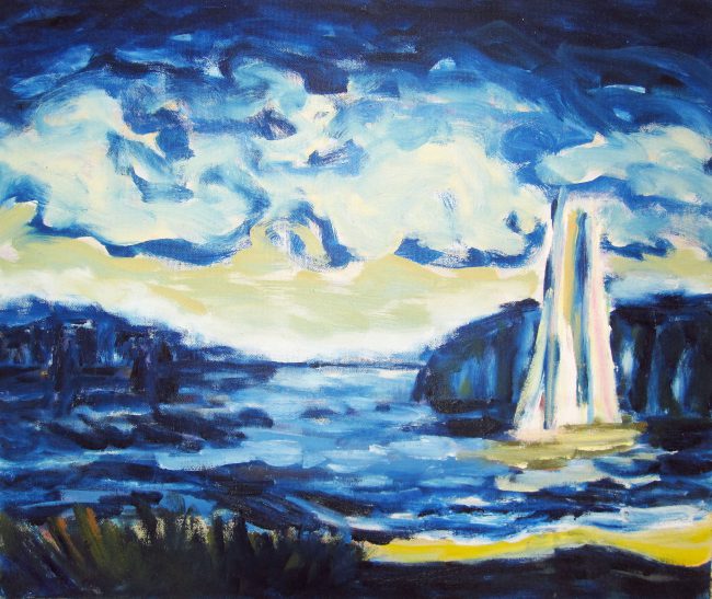 Unter Wolken treiben 50×60
