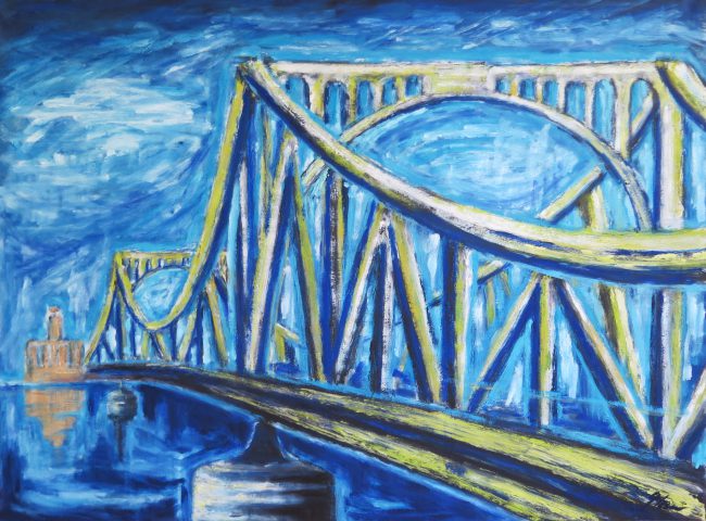 across border – bridge of spies, Öl auf LW, 2019, 80 x 100 cm