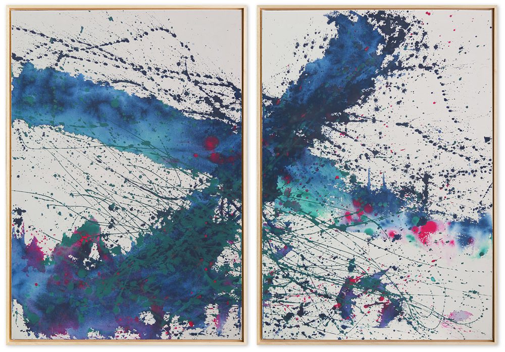 Urewige Schopfung, Acryl auf Nesse l, 2025, Diptychon je 100×70 cm